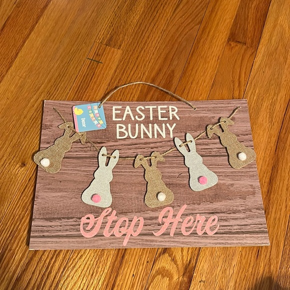 Other - Easter bunny stop here decor